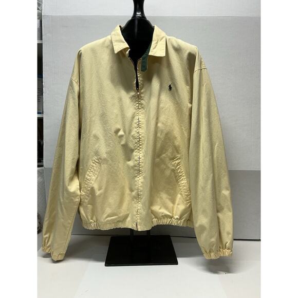 VTG Polo Ralph Lauren Jacket‎ Men's XL Yellow Fully Lined Zip Jacket - Picture 1 of 11